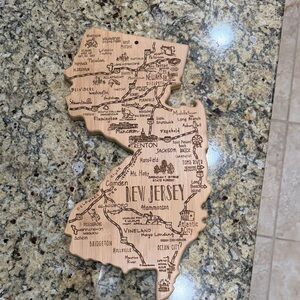 New Jersey Shaped Wooden Cutting Board